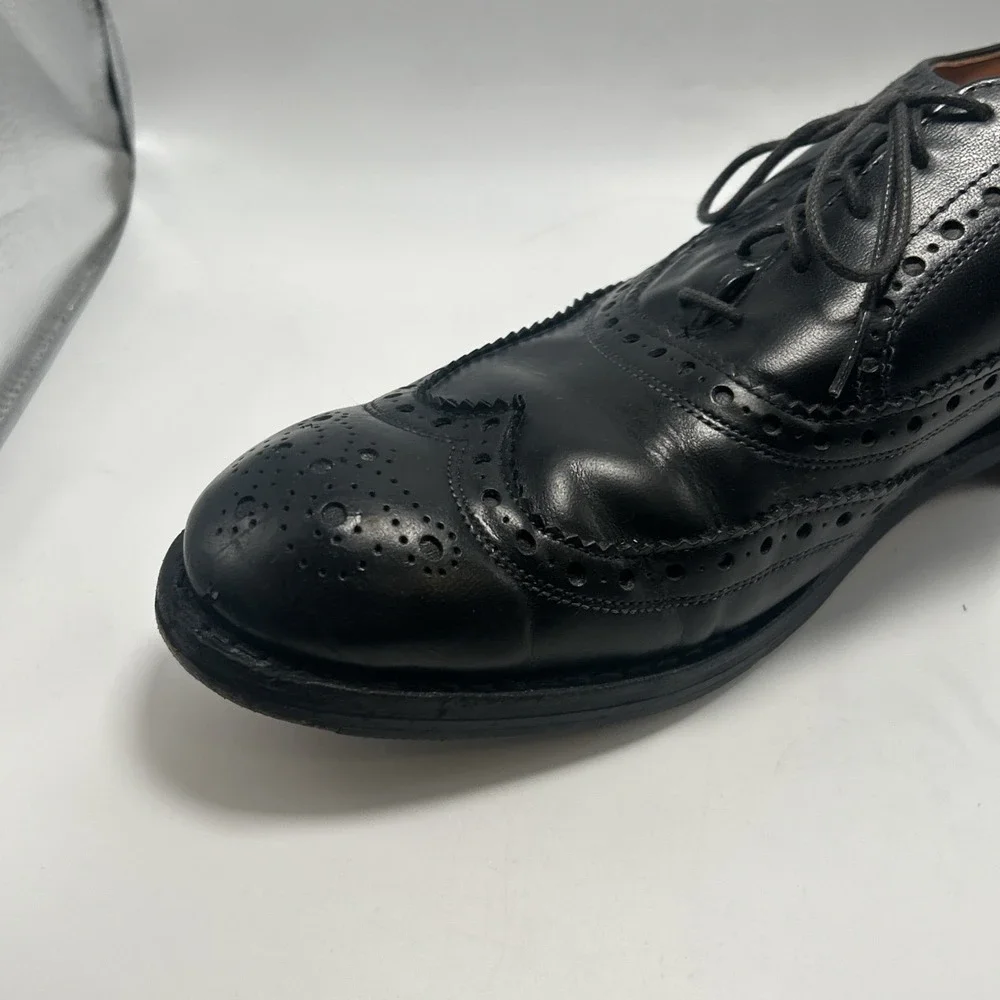 Allen Edmonds WHITNEY Oxford Shoes Mens Size 10.5 D Wing Tip Dress Black USA - Picture 13 of 16